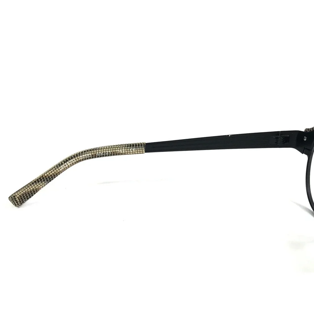 J.F. Rey Eyeglasses Frames JF2570 0090 Black Python Beige Round 45-21-142